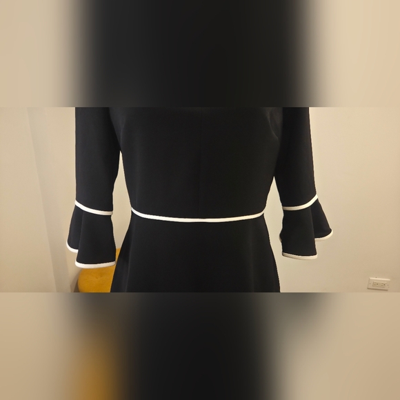 Ted Baker Black Dress with White Accents, Size 2 - Picture 5 of 16